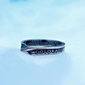90% Silver State Quarter Twisted Coin Ring